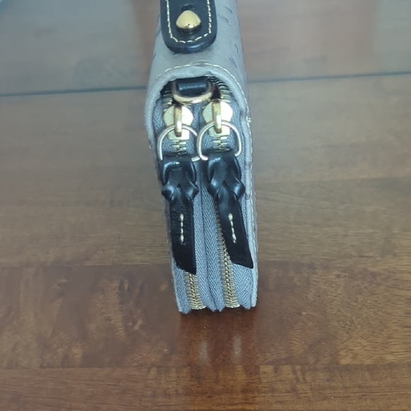 Dooney & Bourke Gray Ostrich Leather Handbag - Picture 2 of 8